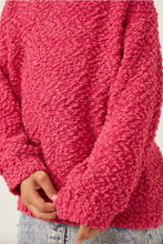 Load image into Gallery viewer, Oversized Popcorn Pullover Sweater Hot Pink - Youth
