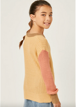 Load image into Gallery viewer, Colorblock Waffle Knit Sweater - Youth
