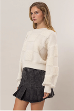 Load image into Gallery viewer, Monochromatic Checkered Sweater - Ivory
