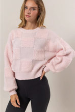 Load image into Gallery viewer, Monochromatic Checkered Sweater - Light Pink
