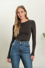 Load image into Gallery viewer, Fitted Round Neck Long Sleeve - Black
