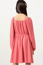 Load image into Gallery viewer, Swiss Dot Smocked Long Sleeve Dress - Mauve
