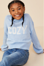 Load image into Gallery viewer, Cozy Graphic Knit Pullover Blue - Youth
