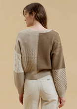 Load image into Gallery viewer, Patchwork Cable Knit Cardigan
