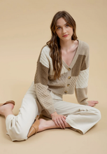 Load image into Gallery viewer, Patchwork Cable Knit Cardigan
