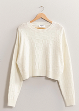 Load image into Gallery viewer, +Lightweight Square Checked Sweater - Ivory
