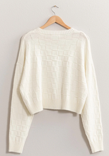 Load image into Gallery viewer, +Lightweight Square Checked Sweater - Ivory
