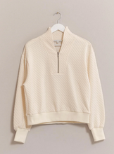 Load image into Gallery viewer, Quilted Half Zip Pullover - Ivory
