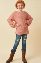 Load image into Gallery viewer, Oversized Popcorn Pullover Sweater Mauve - Youth
