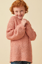 Load image into Gallery viewer, Oversized Popcorn Pullover Sweater Mauve - Youth
