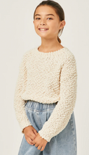 Load image into Gallery viewer, Oversized Popcorn Pullover Sweater Cream - Youth
