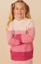 Load image into Gallery viewer, Colorblock Knit Sweater Pink - Youth
