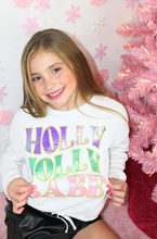 Load image into Gallery viewer, Holly Jolly Babe Applique + Embroidered Top - Youth
