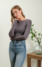 Load image into Gallery viewer, Fitted Round Neck Long Sleeve - Grey
