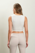 Load image into Gallery viewer, Reversible Sleeveless Fitted Crop Top - White
