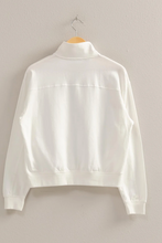 Load image into Gallery viewer, Half Zip Long Sleeve Sweater - White
