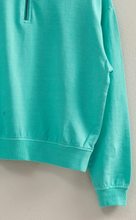 Load image into Gallery viewer, Half Zip Long Sleeve Sweater - Turquoise
