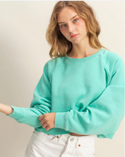 Load image into Gallery viewer, Cozy Relaxed Crop Sweater - Turquoise
