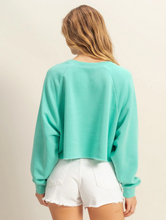 Load image into Gallery viewer, Cozy Relaxed Crop Sweater - Turquoise
