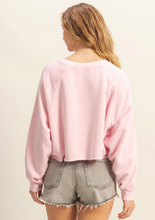 Load image into Gallery viewer, Cozy Relaxed Crop Sweater - Light Pink
