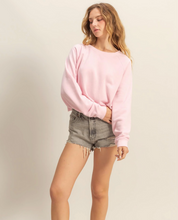 Load image into Gallery viewer, Cozy Relaxed Crop Sweater - Light Pink
