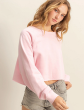 Load image into Gallery viewer, Cozy Relaxed Crop Sweater - Light Pink
