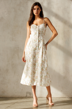 Load image into Gallery viewer, Floral Tie-Back Midi Dress - Ivory
