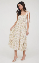 Load image into Gallery viewer, Floral Corset Tie Strap Midi Dress - Beige Multi Floral
