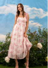 Load image into Gallery viewer, Floral Crochet Lace Strap Maxi - Pink
