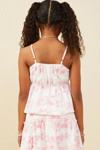 Load image into Gallery viewer, Textured Floral Peplum Tank Youth - Pink
