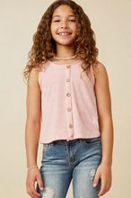 Load image into Gallery viewer, Panel Textured Knit Tank Top Youth - Pink
