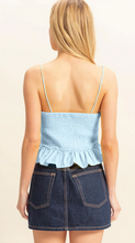 Load image into Gallery viewer, Poplin Smocked Waist Cami Top - Light Blue
