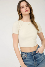 Load image into Gallery viewer, Short Sleeve Seamless Spandex Top - Light Khaki

