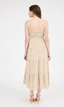 Load image into Gallery viewer, Empire Waist Abstract Print Midi Dress - Khaki/White

