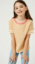 Load image into Gallery viewer, Contrast Stripe Tee Apricot - Youth
