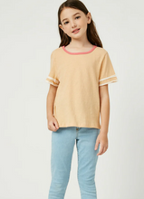 Load image into Gallery viewer, Contrast Stripe Tee Apricot - Youth
