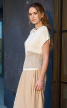 Load image into Gallery viewer, Light Knit Colorblock Short Sleeve - Khaki
