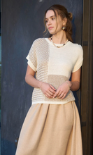Load image into Gallery viewer, Light Knit Colorblock Short Sleeve - Khaki

