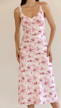 Load image into Gallery viewer, Satin Floral Maxi Wide Strap - Burgundy Cream
