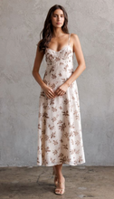 Load image into Gallery viewer, Fall Floral A-Line Maxi - Brown Cream
