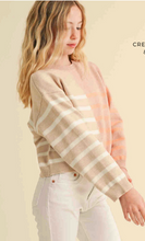 Load image into Gallery viewer, Colorblock Pullover Sweater - Beige Pink
