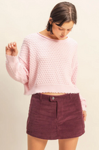 Load image into Gallery viewer, Textured Round Neck Long Sleeve - Dusty Pink
