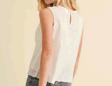 Load image into Gallery viewer, Eyelit Knit Tulip FRont Short Sleeve White - Youth
