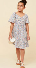 Load image into Gallery viewer, Ditsy Floral Flutter Sleeve Midi Dress - Blue
