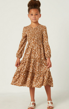 Load image into Gallery viewer, Floral Print Smocked Maxi Dress Brown - Youth
