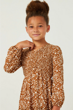Load image into Gallery viewer, Floral Print Smocked Maxi Dress Brown - Youth
