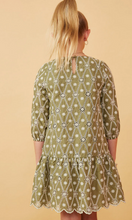 Load image into Gallery viewer, Eyelet Crochet Scalloped Dress Olive - Youth
