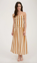 Load image into Gallery viewer, Vertical Stripe Strapless Midi Dress - Tan
