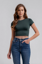 Load image into Gallery viewer, Solid Reversible Short Sleeve Top - Green
