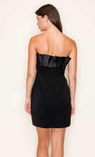 Load image into Gallery viewer, Strapless Ruffled H-Line Mini Dress - Black